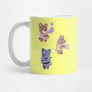 Cute Kawaii Animals Enjoying Their Hobbies Mug